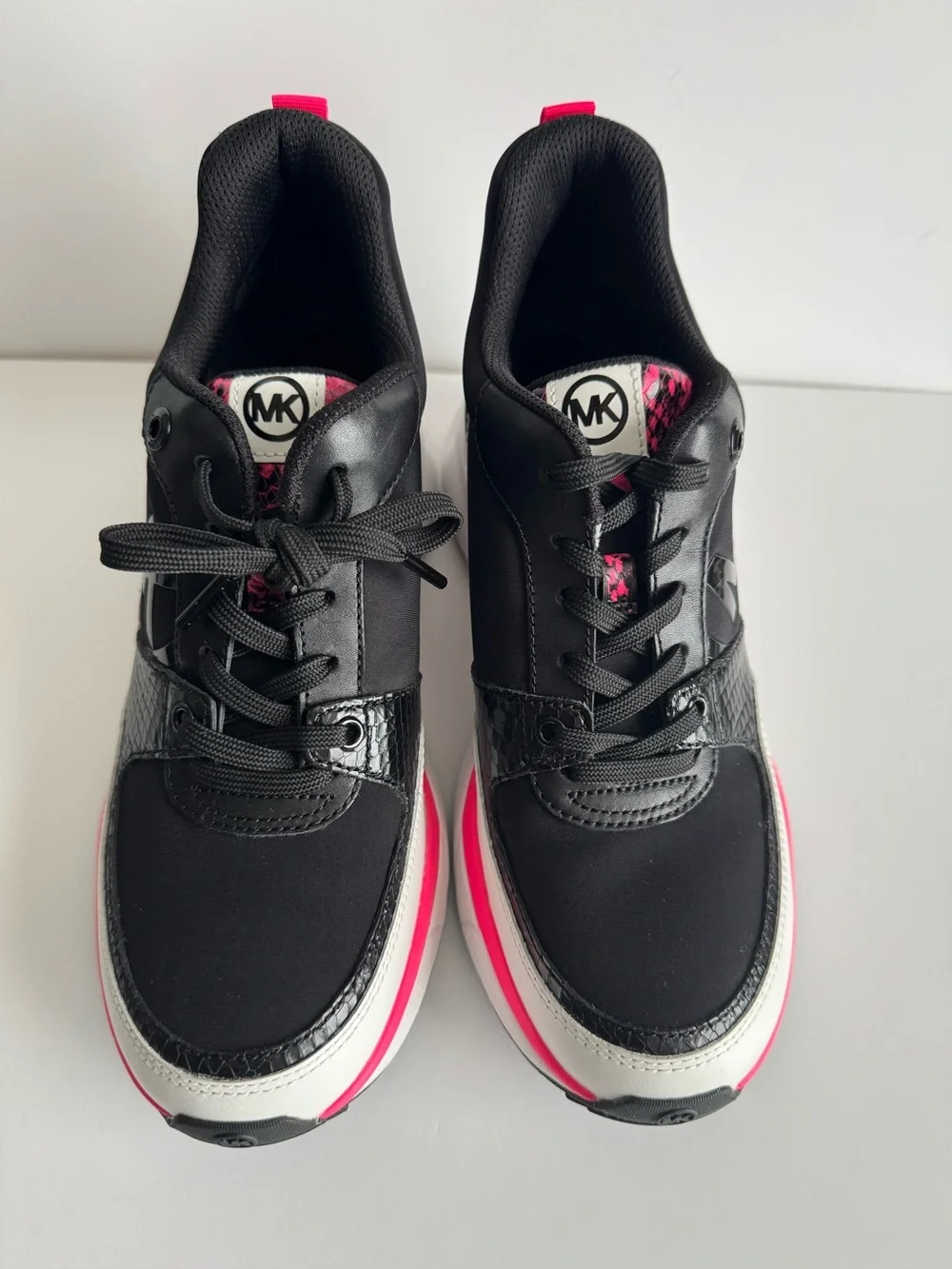 Michael Kors Women’s Black & Hot Pink Mickey Trainer Sneaker